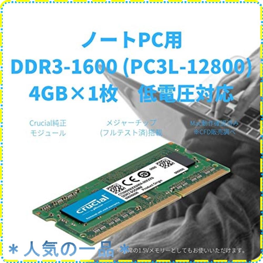 Cfd販売 ノートpc用メモリ Pc3l 12800 Ddr3l 1600 4gb 1枚 240pin 1 35v 1 5v両対応 無期限保証 Crucial By Micron D3n1600cm 4g Wss 82vkl5q8w2d8 ジスクージ 通販 Yahoo ショッピング