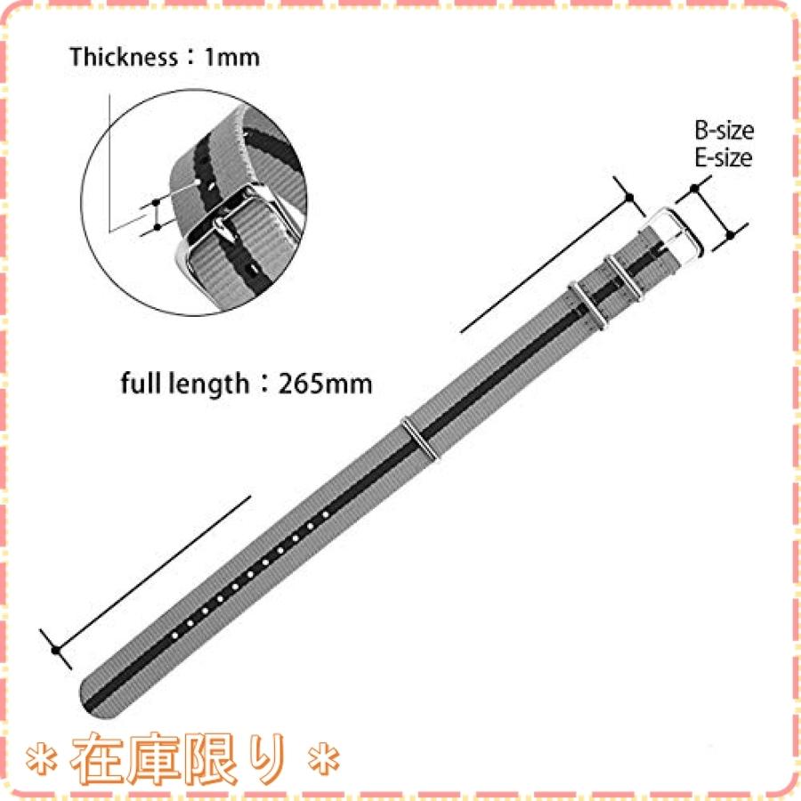 Cassis カシス ナイロン 時計ベルト Type Nato タイプナトー 22mm ブラックxグリーン 交換用工具付き 141 601s 世界の