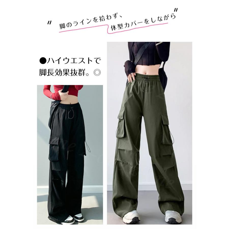 カーゴパンツ パンツ レディース ボトムス ズボンシンプル 黒 カーキ