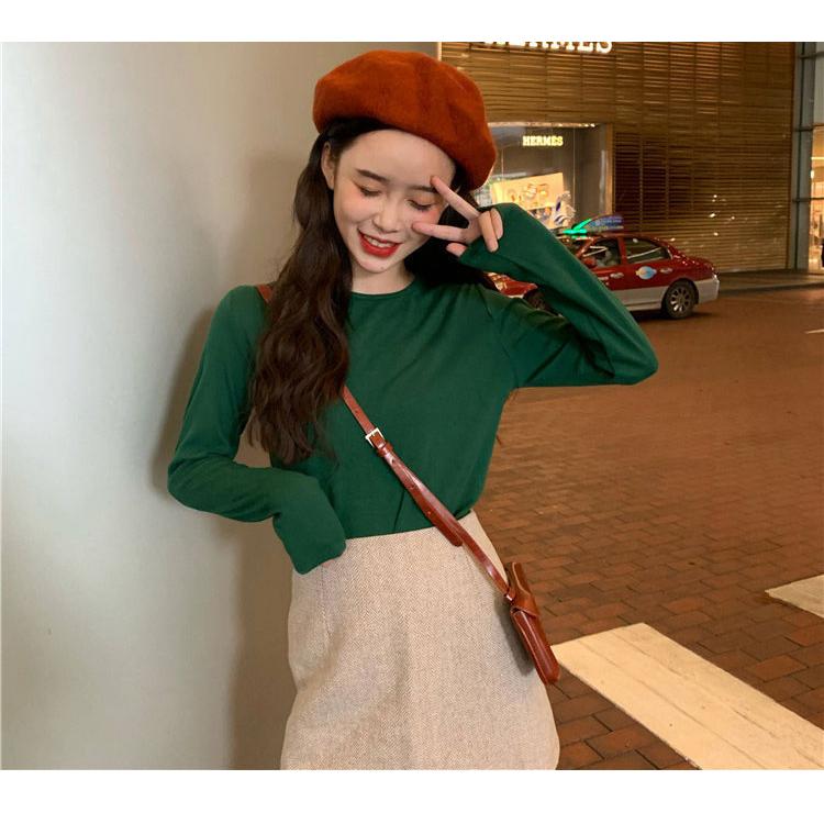 2点目⇒899円＞Tシャツ 長袖 レディース 伸縮性 ストレッチ トップス 