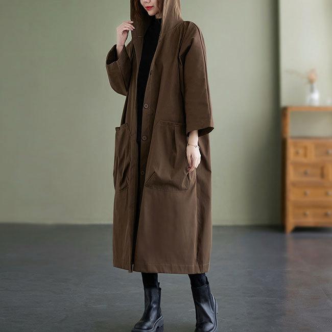 トレンチコート スプリングコート ロングコート レディース 大きい