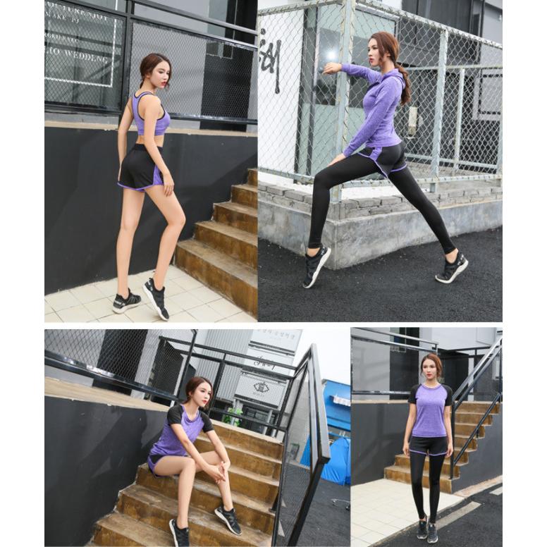 ヨガウェア 5点セット パンツ レギンス ブラ パーカー ジム フィット