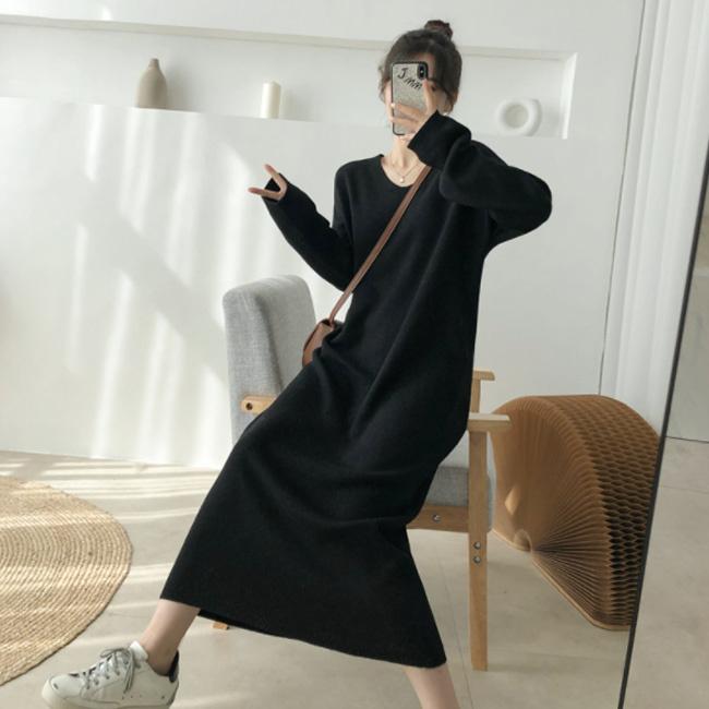 ワンピース 秋新作 ニット ニットワンピース 長袖 羽織り ゆったり