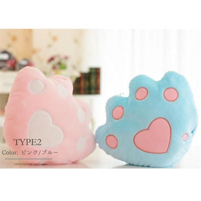 光るクッション 抱き枕 ぬいぐるみ 2点目1550円!! 肉球 ハート型