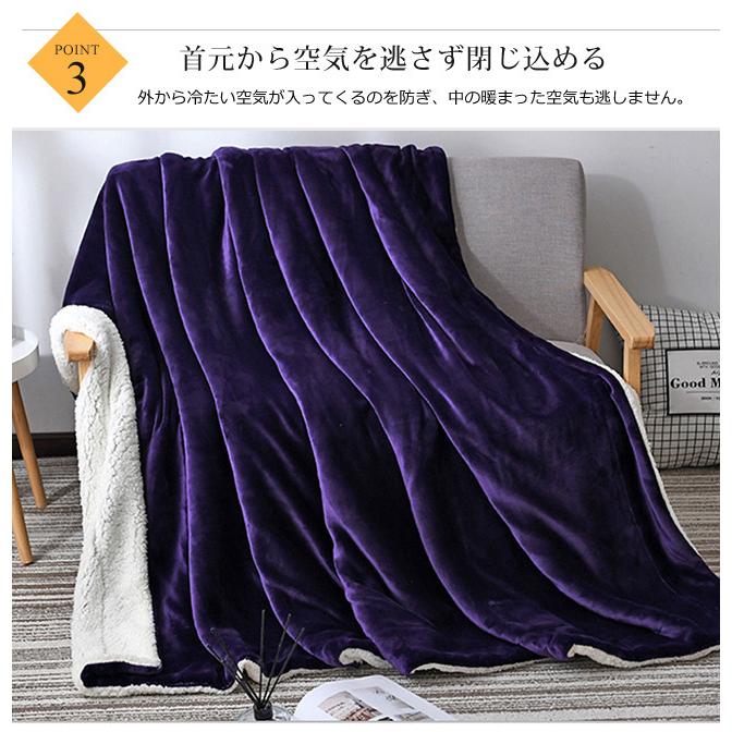 タオルケット 裏ボア ブランケット もこもこ 厚手 マイクロファイバー