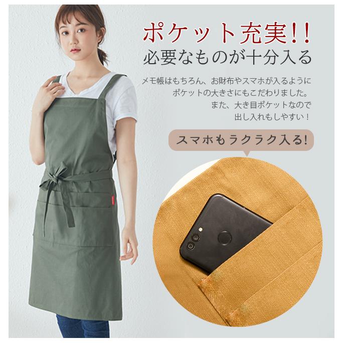 エプロン ブランドエプロン コットン100% サイズフリー 男女兼用 新品タグ付 エプロン 母の日 2026 プレゼント メール便 綿100% 無地 北欧 6つ