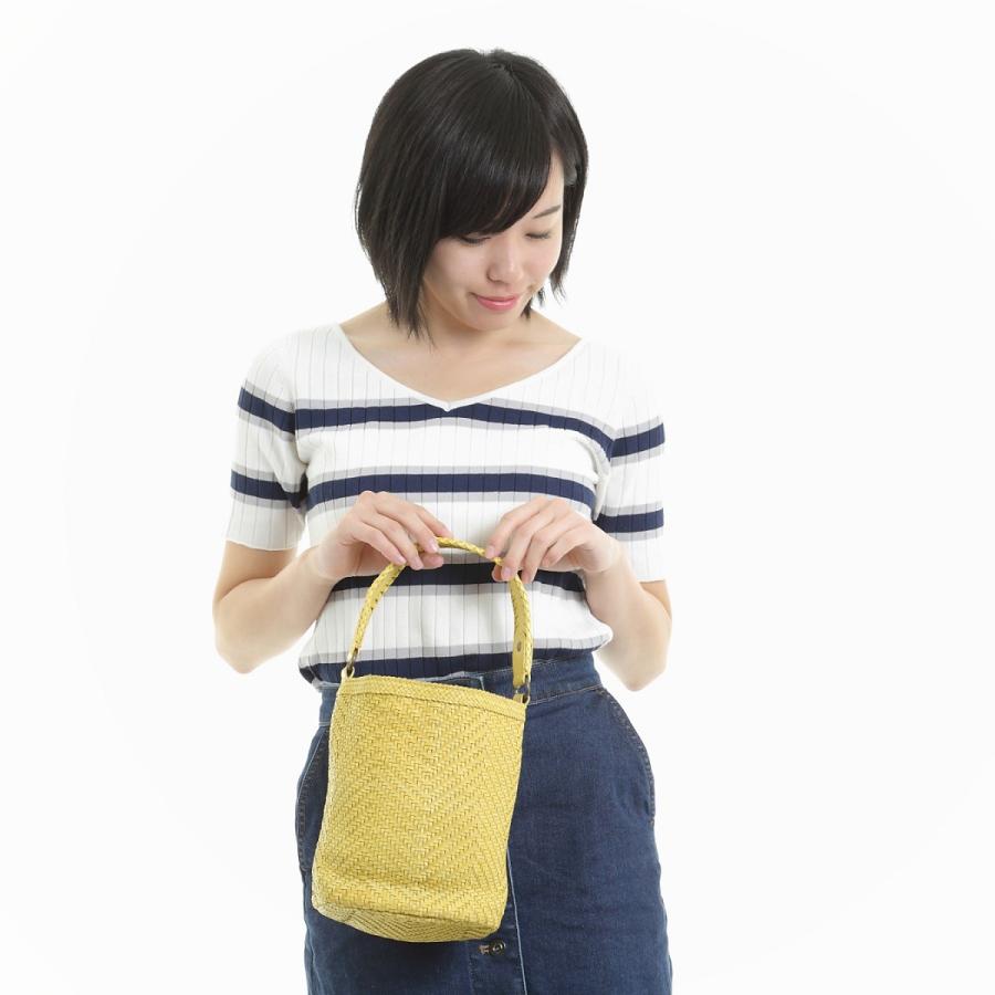 【新品】かごバッグ　PAOLO MASI PAOLO MASI メッシュ レザーバスケットバッグ トート かごバッグ