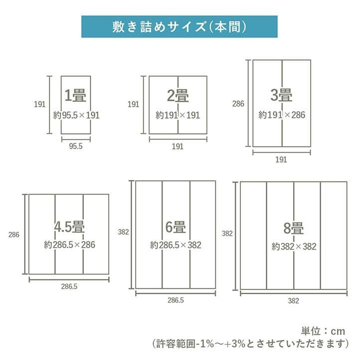 上敷き ゴザ 敷詰 カーペット い草 自然素材 日本製 国産 消臭 ナチュラル 市松柄 シンプル 本間3畳 191×286cm｜zkagu｜15