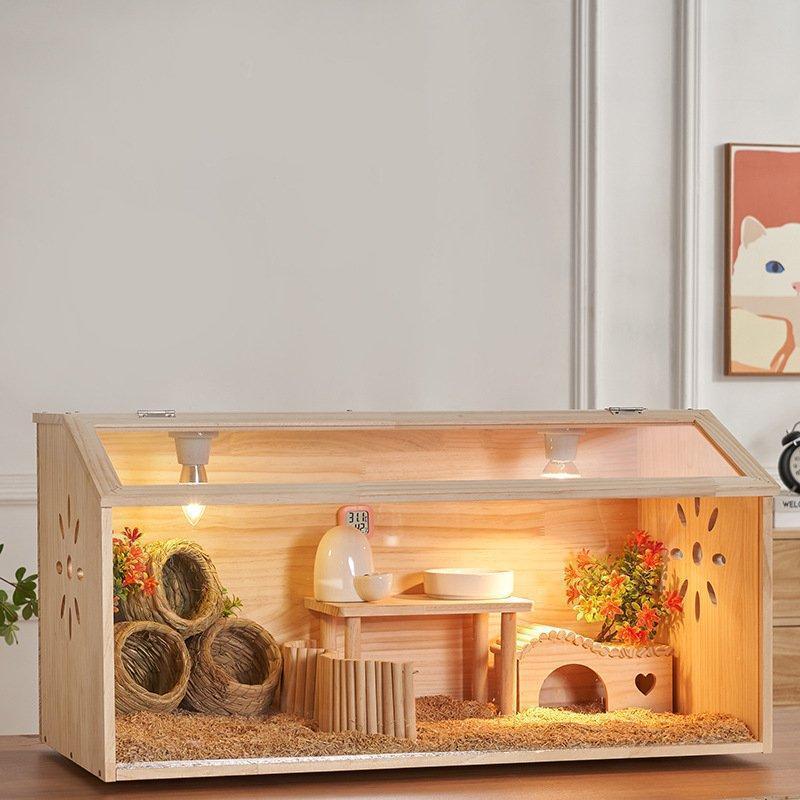 正規品 飼育ケージ 大型ケージ ケージ 前開き 上開き おしゃれ 組み立て式 アクリルケース 木 ハムスター 小動物 60cm&80cm&100cm 【8046509308】(29404円)
