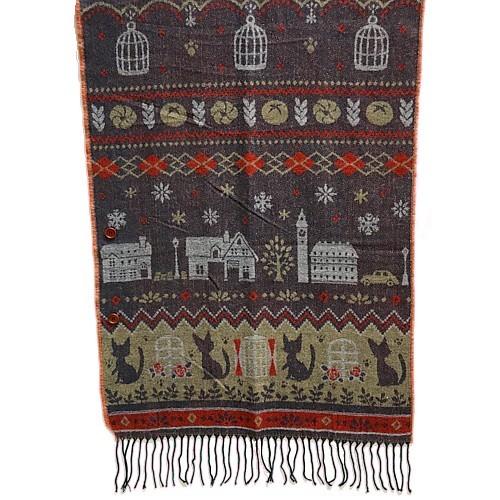 ジブリグッズ 魔女の宅急便 ボタン付きストール コリコの街