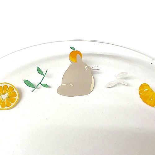 ジブリ食器 となりのトトロ 夏ミカンシリーズ ガラスプレート18cm