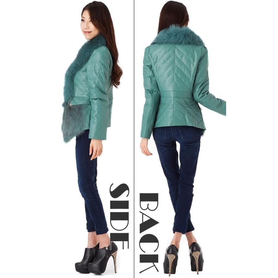 全７色　ボリュームフォックスファー×ラムレザー　ダウンジャケットコート　a206 |  | 02