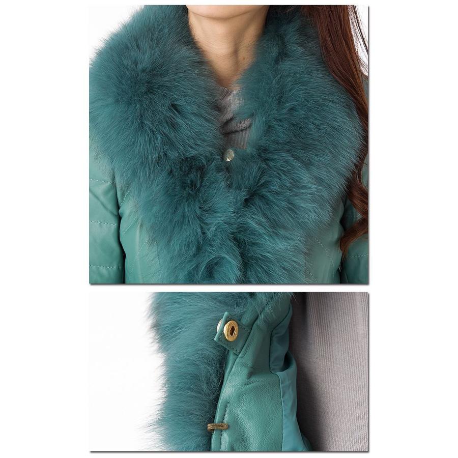 全７色　ボリュームフォックスファー×ラムレザー　ダウンジャケットコート　a206 |  | 03