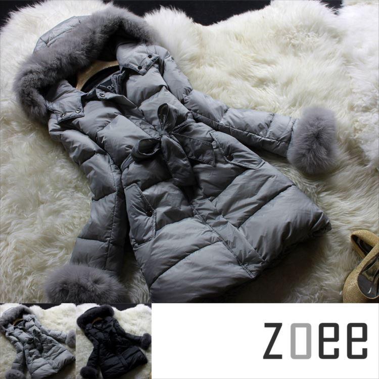 全２色 取り外し可能フォックスファー付きダウンコートb301 | 