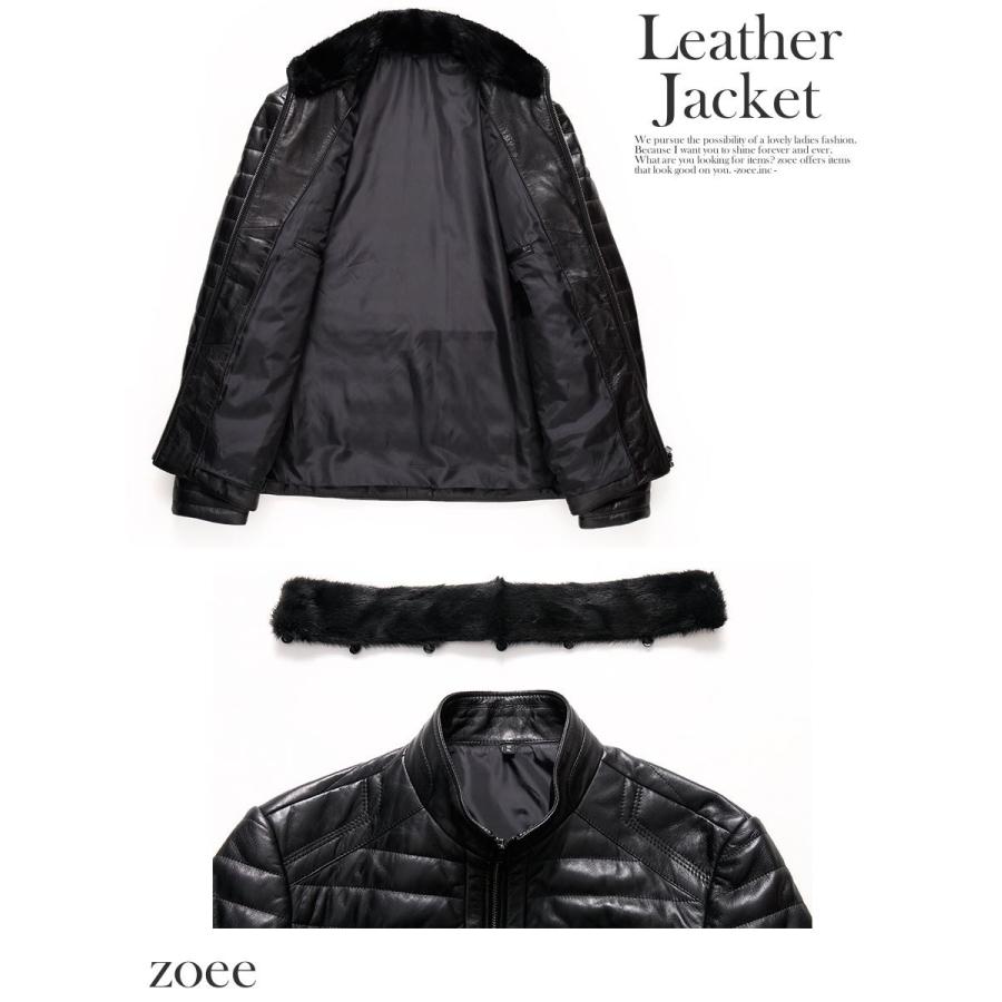 ラムレザージャケット メンズ ダウン90% 本革 羊革 ミンクファー レザージャケット アウター ジャケット d001 |  | 01