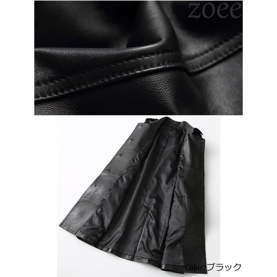 トレンチコート レディース 冬 ロング ロング丈 チェスターコート ステンカラーコート レザーコート ラムレザー 本革 ブラック M/L/2L/3L/4L e214 |  | 05