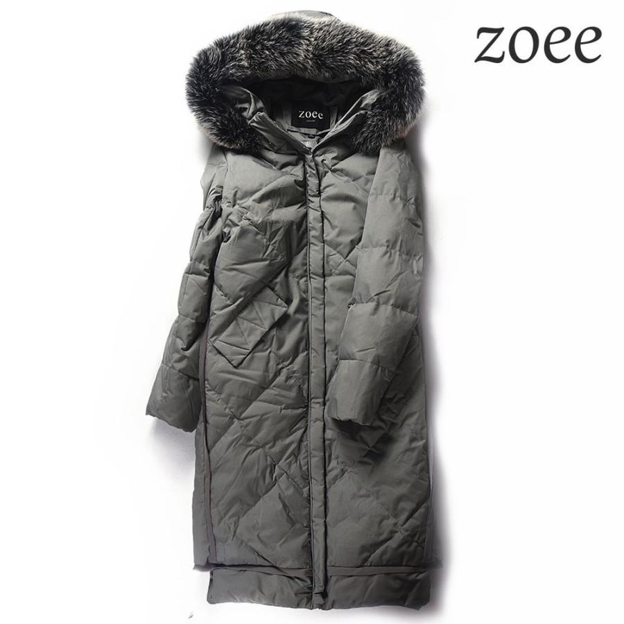 ダウンコート レディース 秋冬 フォックスファー フード ロングコート 2WAY 暖かい  おしゃれ アウター コート カーキ/ブラック/グレー M〜3L e306 |  | 12