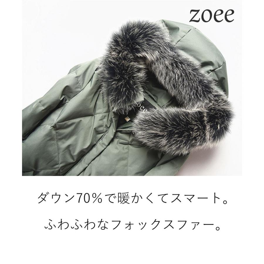 ダウンコート レディース 秋冬 フォックスファー フード ロングコート 2WAY 暖かい  おしゃれ アウター コート カーキ/ブラック/グレー M〜3L e306 |  | 02