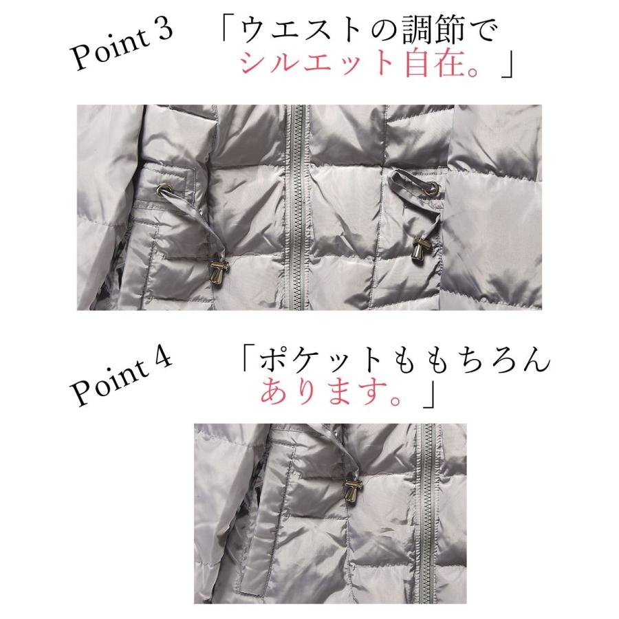 ダウンコート ダウン コート レディース 大きいサイズ ロング フォックスファー ダウンジャケット 冬 暖かい アウター  ライトグレー M/L/2L e308 |  | 03