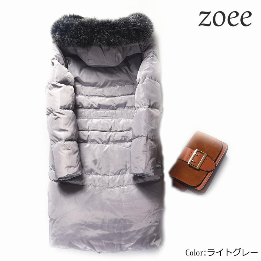 ダウンコート ダウン コート レディース 大きいサイズ ロング フォックスファー ダウンジャケット 冬 暖かい アウター  ライトグレー M/L/2L e308 |  | 08