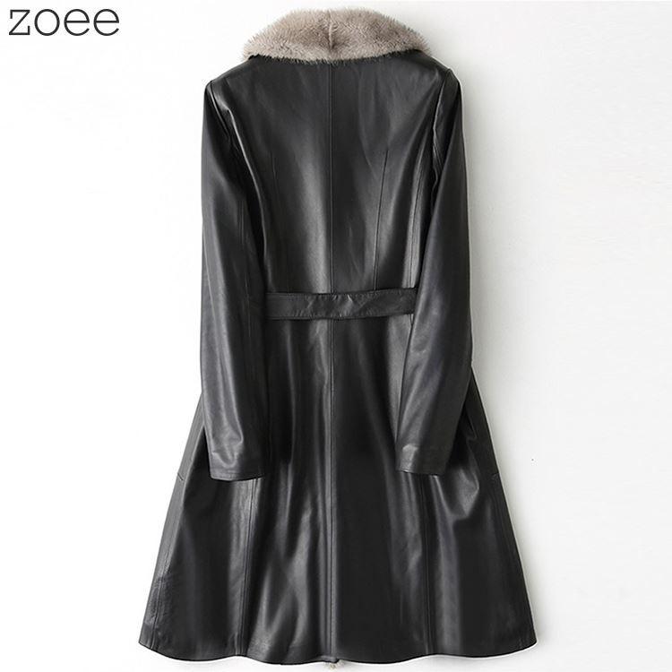 ラムレザーダウンコート ミンクファー レディース 秋冬 アウター