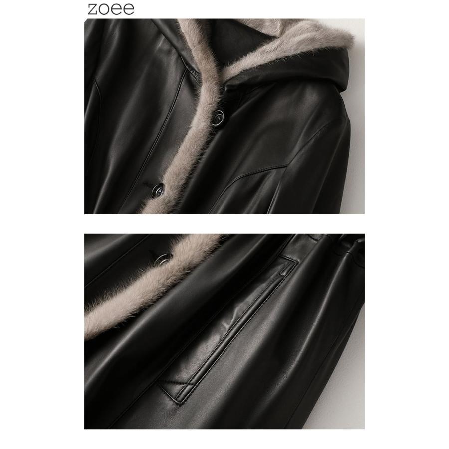 ラムレザーコート ダウン90% ミンクファー ダウンコート レディース アウター 秋冬 コート ブラック M/L/2L/3L/4L f1b30 |  | 03