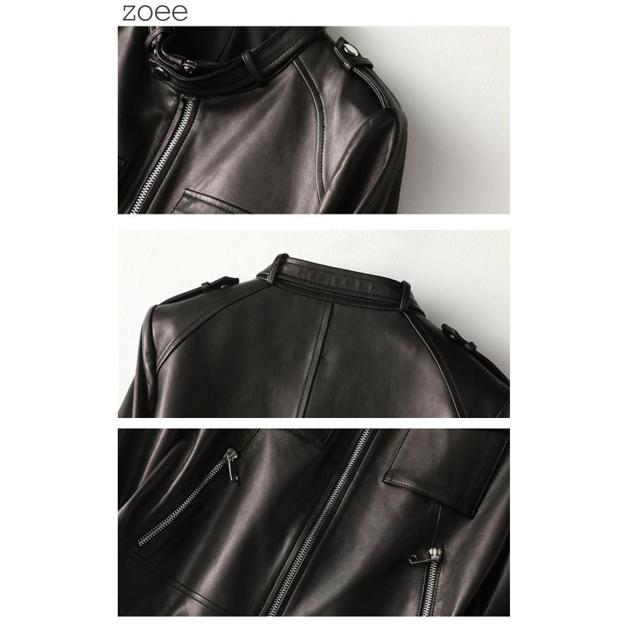 ライダースジャケット レザージャケット レディース 秋冬 アウター シングル 本革 ラムレザー ブラック M/L/2L f1b31 |  | 03