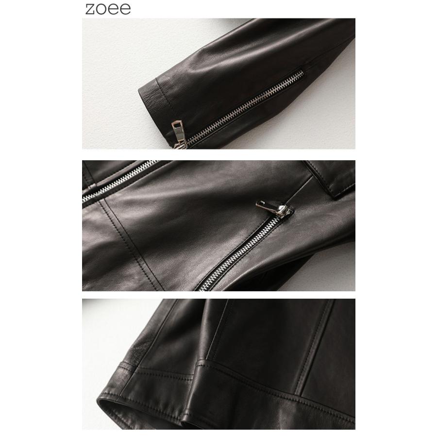 ライダースジャケット レザージャケット レディース 秋冬 アウター シングル 本革 ラムレザー ブラック M/L/2L f1b31 |  | 04