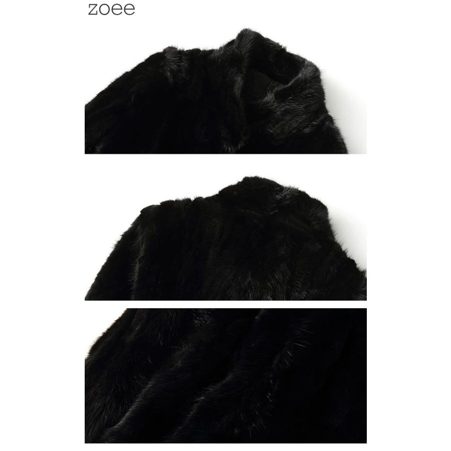 ミンクファーコート スタンドカラーコート 毛皮コート レディース 秋冬