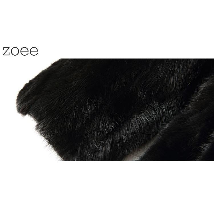 ミンクファーコート スタンドカラーコート 毛皮コート レディース 秋冬