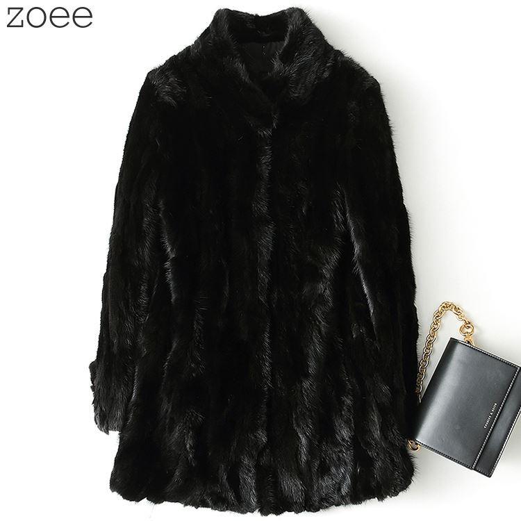 最高峰✨ブラックミンク✨希少 ミンクファー　ロングファー　美品 ミンクファーコート スタンドカラーコート 毛皮コート レディース 秋冬