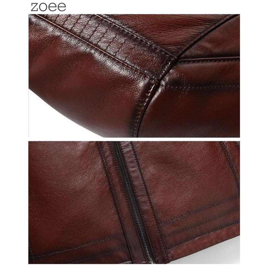 ライダースジャケット レザージャケット メンズ 秋冬 アウター 本革 牛革 レッドブラウン/ブラウン L/2L/3L/4L/5L f4a19 |  | 04