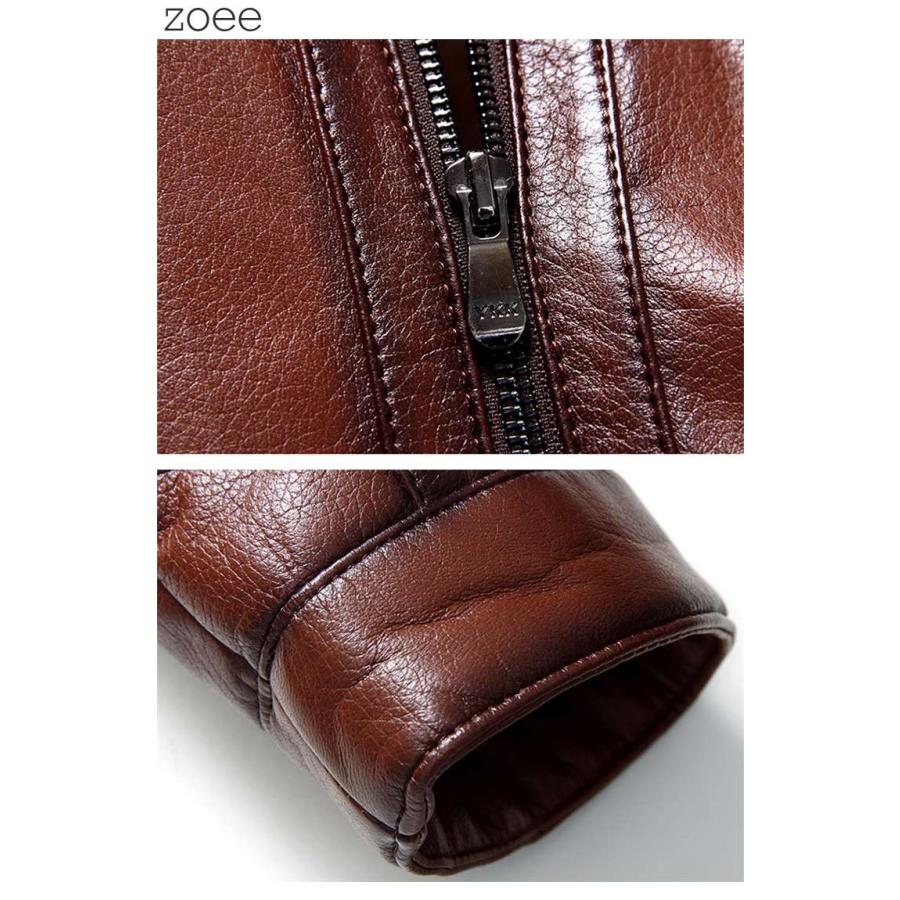 ライダースジャケット ラムレザージャケット メンズ 秋冬 アウター 本革 ラムファー ブラウン/ブラック L/2L/3L/4L/5L f4a20 |  | 03