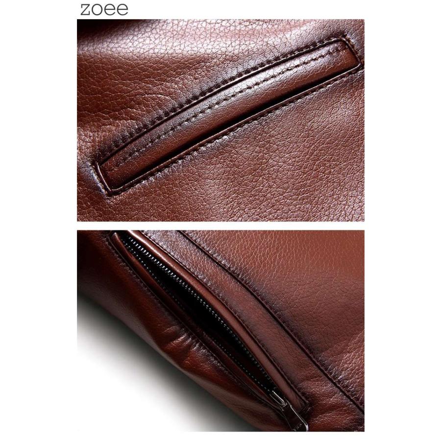 ライダースジャケット ラムレザージャケット メンズ 秋冬 アウター 本革 ラムファー ブラウン/ブラック L/2L/3L/4L/5L f4a20 |  | 04