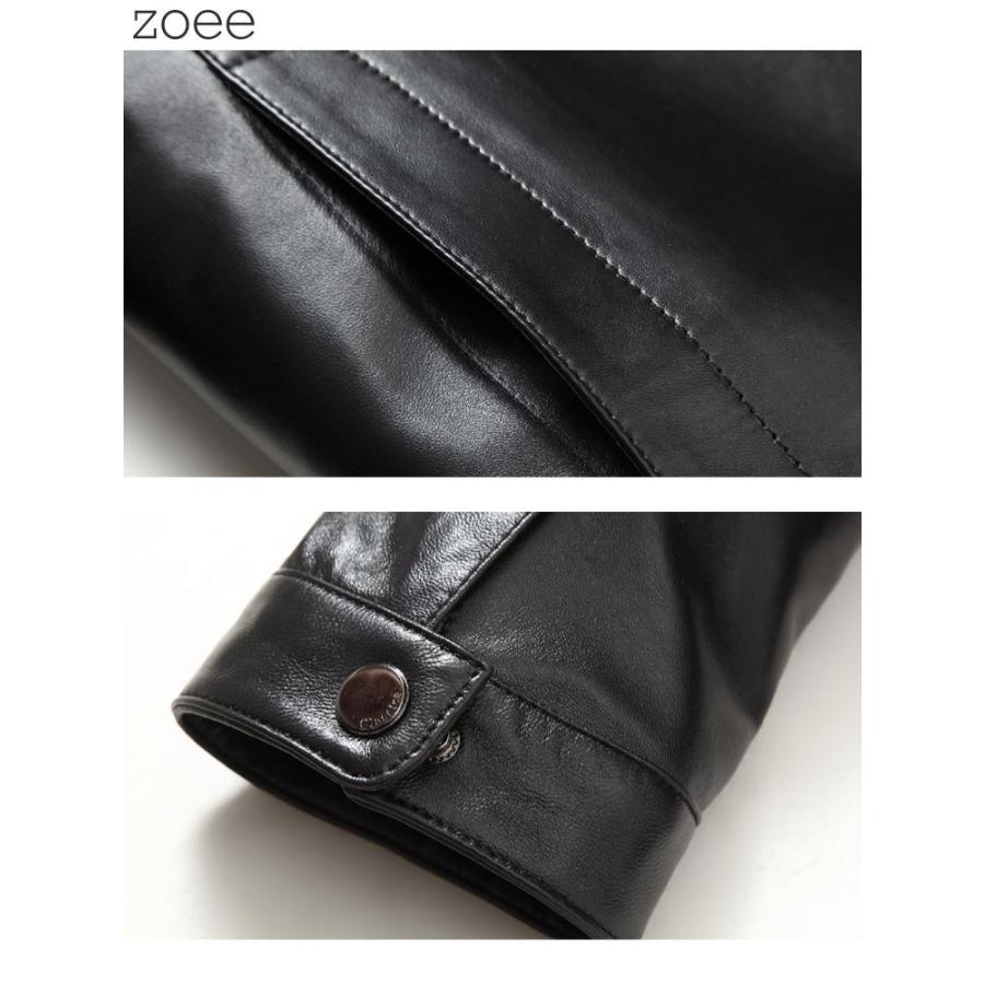 シングルライダースジャケット メンズ レザージャケット 革ジャン 本革 ラムレザー 羊革 無地 アウター ジャケット ブラック M/L/2L/3L/4L/5L f4b17 |  | 04