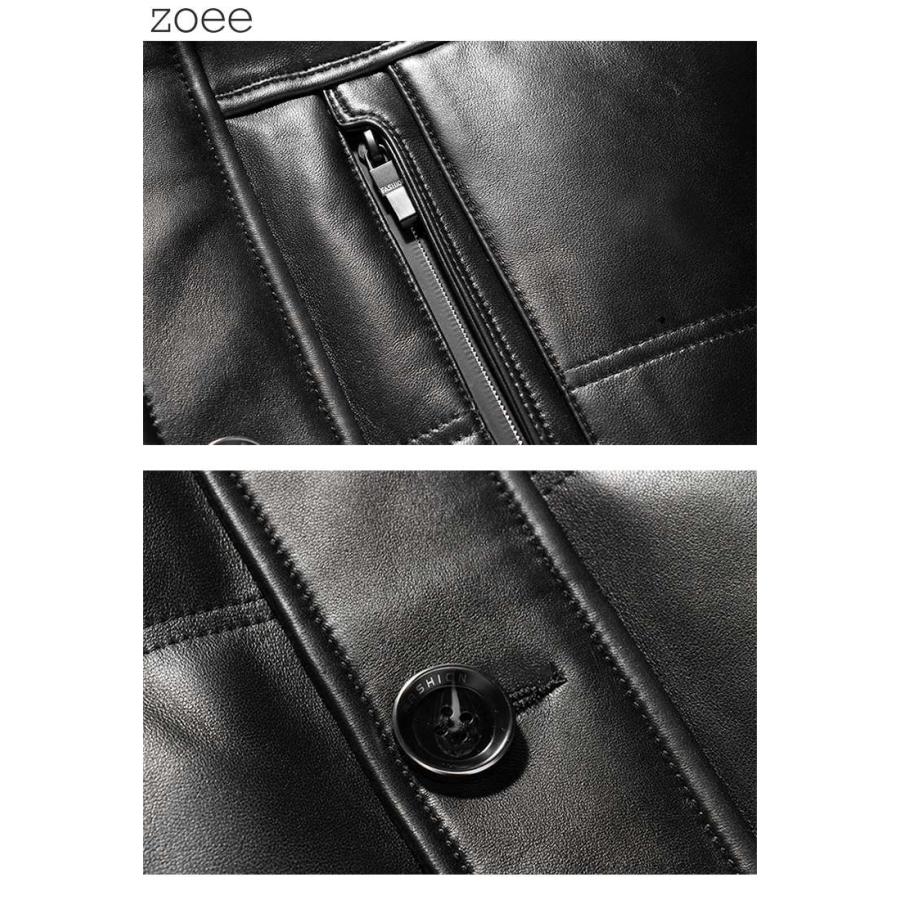 ラムレザーダウンコート ミンクファー襟 メンズ 秋冬 アウター コート 本革 レザーコート ブラック/ブラウン L/2L/3L/4L/5L f4b33 |  | 05