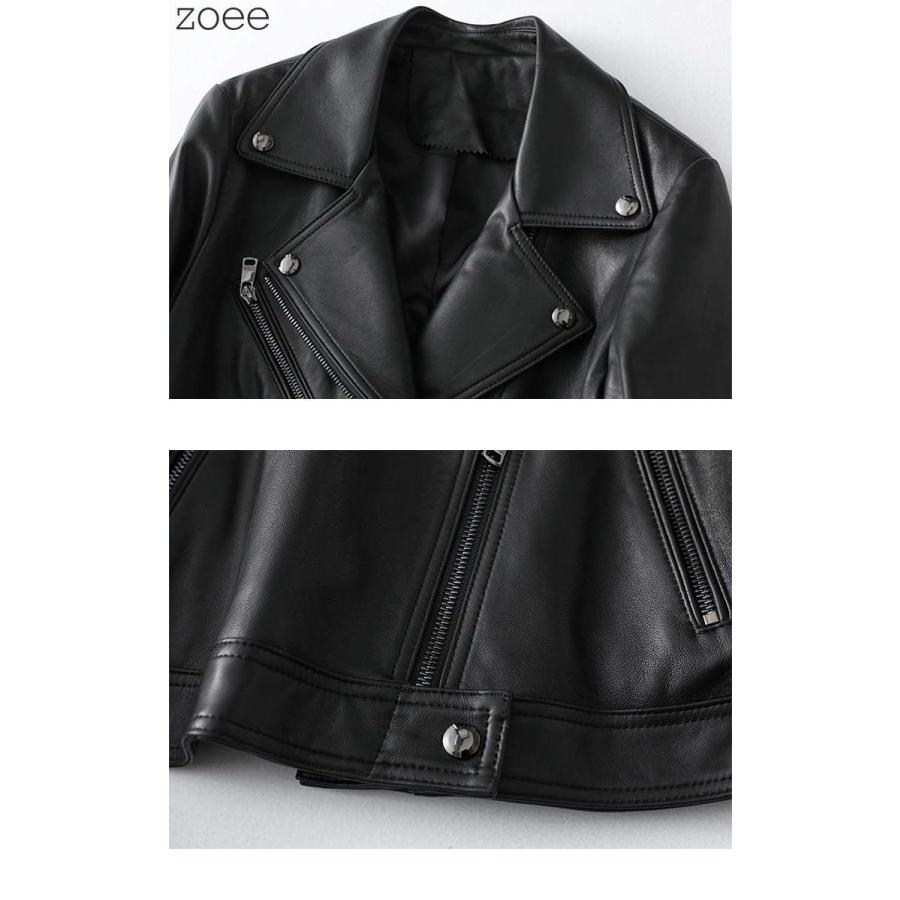 ライダースジャケット レディース アウター 秋冬 ダブル 女性 本革 羊革 可愛い ショート丈 長袖 ブラック M/L/2L/3L/4L g1b02 |  | 03