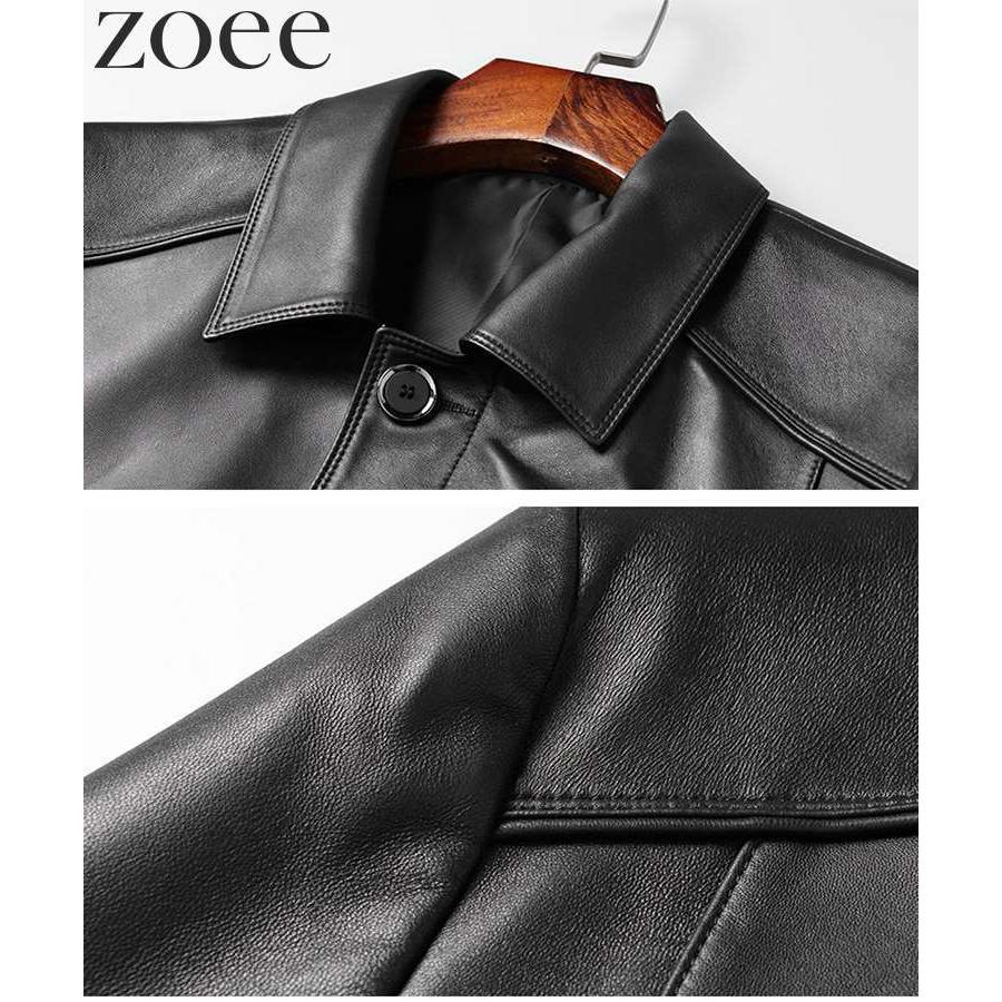 ラムレザーコート メンズ 秋冬 アウター ステンカラーコート 本革