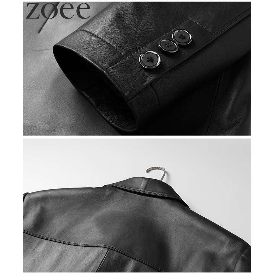 ラムレザーコート メンズ 秋冬 アウター ステンカラーコート 本革