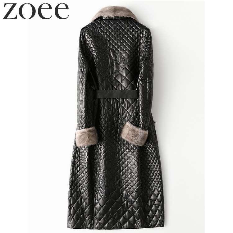 ラムレザーコート ミンクファー付き 中綿 レディース 秋冬 アウター 長袖 本革 ブラック M/L/2L/3L/4L h1b02 |  | 02