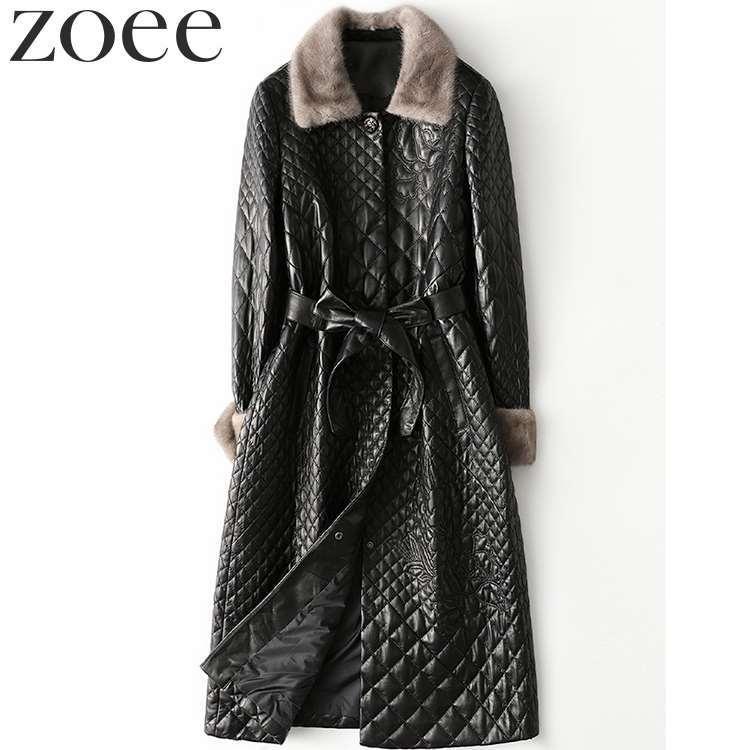 ラムレザーコート ミンクファー付き 中綿 レディース 秋冬 アウター 長袖 本革 ブラック M/L/2L/3L/4L h1b02 |  | 04