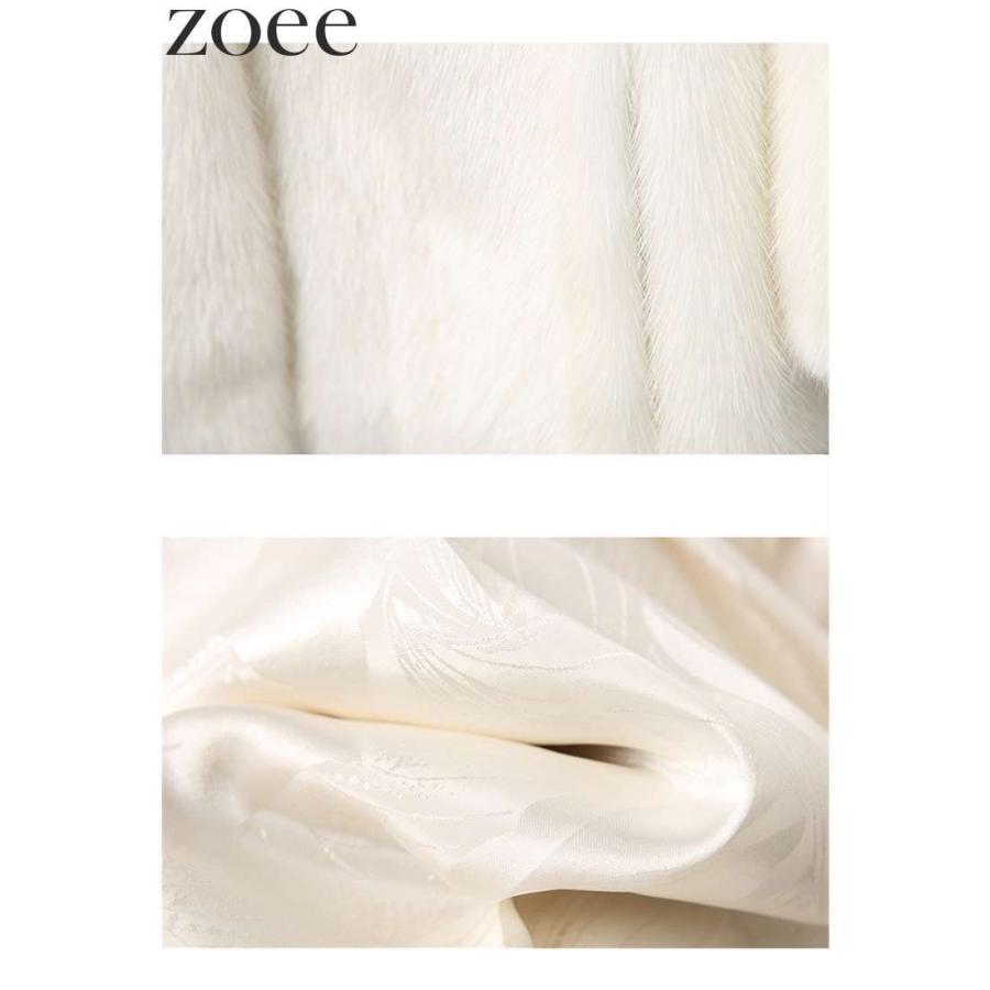 ミンクファージャケット 7分袖 ショート丈 レディース 秋冬 アウター 高級 贅沢 アイボリー M/L/2L/3L h1e41の画像
