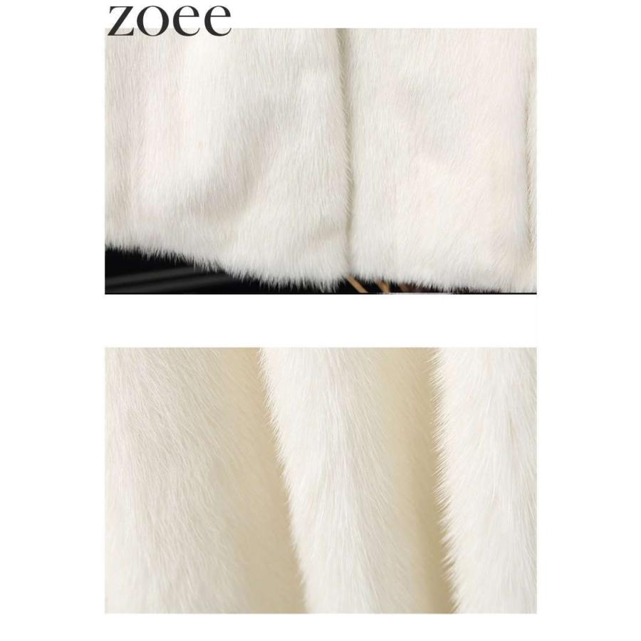 ミンクファージャケット 7分袖 ショート丈 レディース 秋冬 アウター 高級 贅沢 アイボリー M/L/2L/3L h1e41の画像