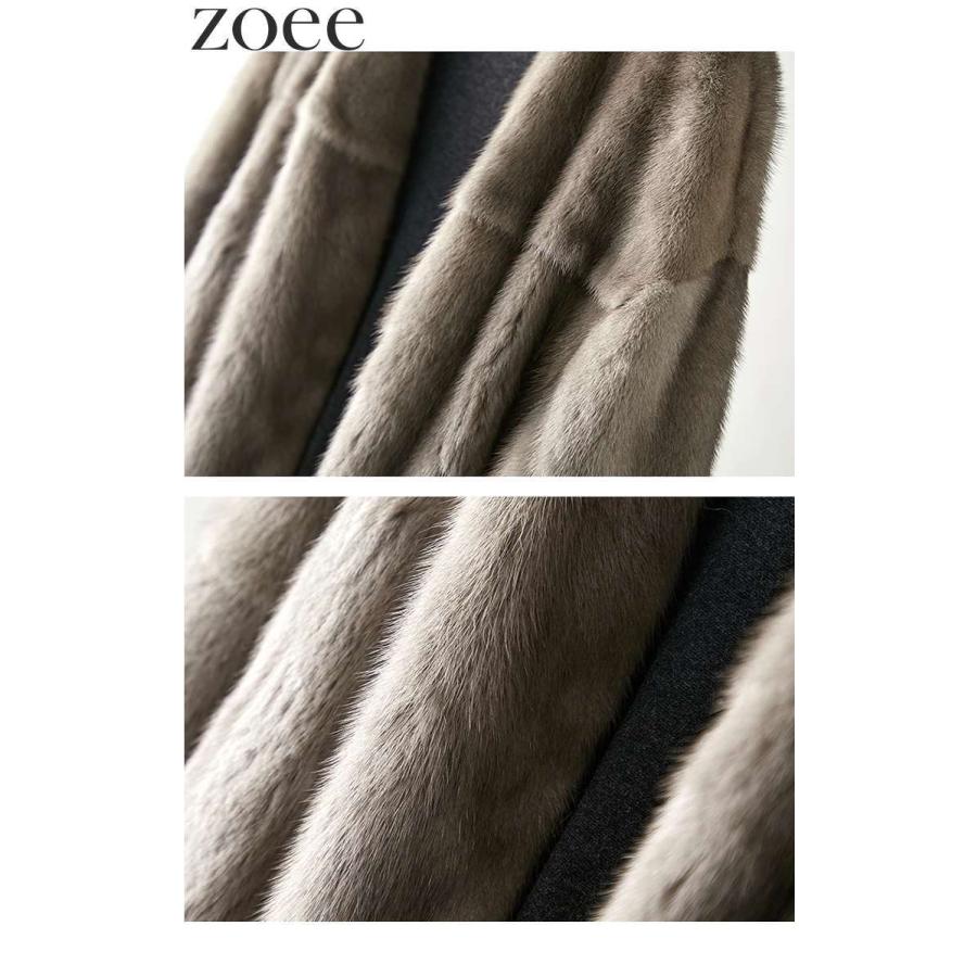 ミンクファージャケット ノーカラージャケット レディース 秋冬