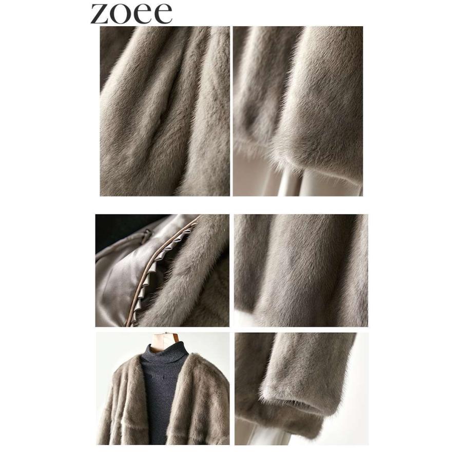 ミンクファージャケット ノーカラージャケット レディース 秋冬