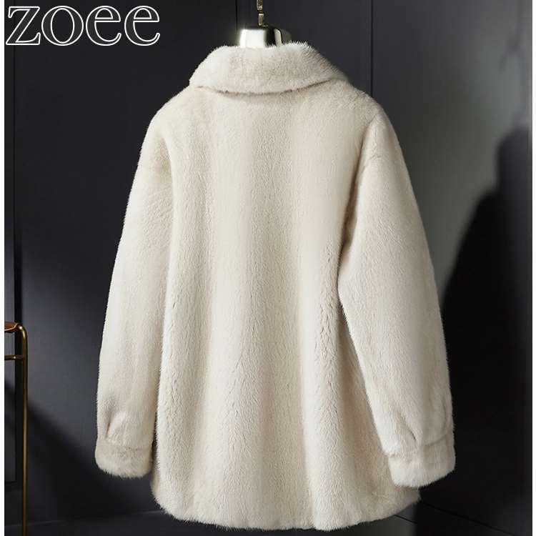 ミンクファーコート レディース 秋冬 アウター 毛皮 アイボリー M/L/2L 
