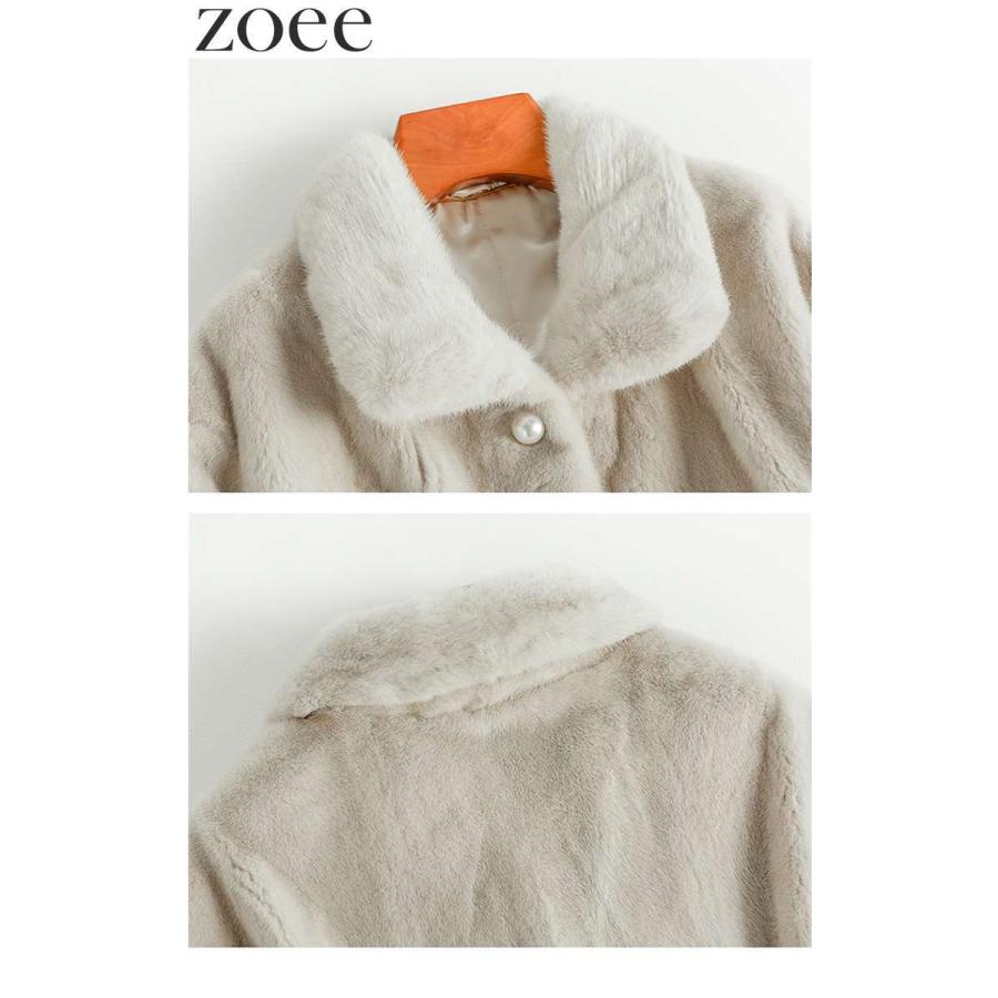 ミンクファーコート レディース 秋冬 アウター 毛皮 アイボリー M/L/2L 