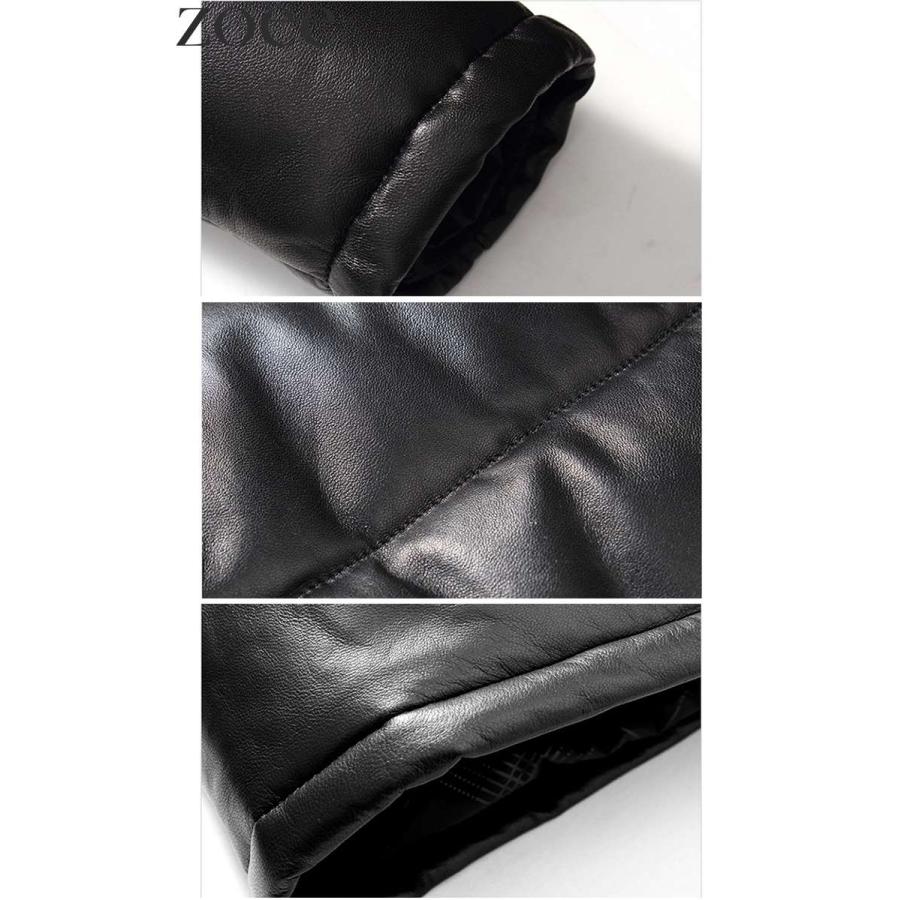 フード付きラムレザーコート ダウン90% 本革 メンズ 秋冬 アウター ブラック L/2L/3L/4L i4b19 |  | 04