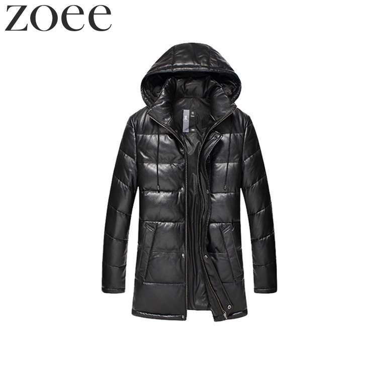 フード付きラムレザーコート ダウン90% 本革 メンズ 秋冬 アウター ブラック L/2L/3L/4L i4b19 |  | 06