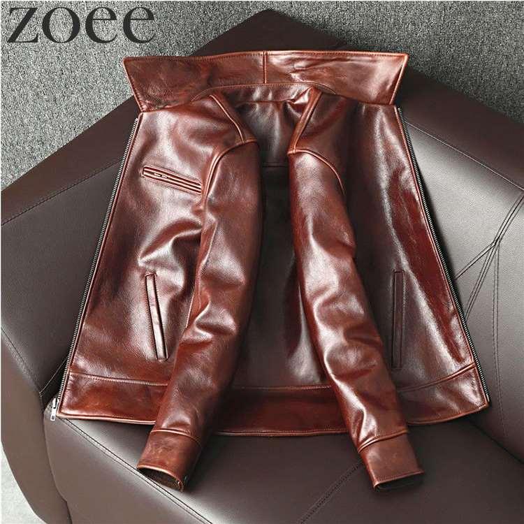 カウレザージャケット 牛革 本革 メンズ 秋冬 アウター ステンカラージャケット ブラウン S/M/L/2L/3L/4L/5L i4b40 |  | 03